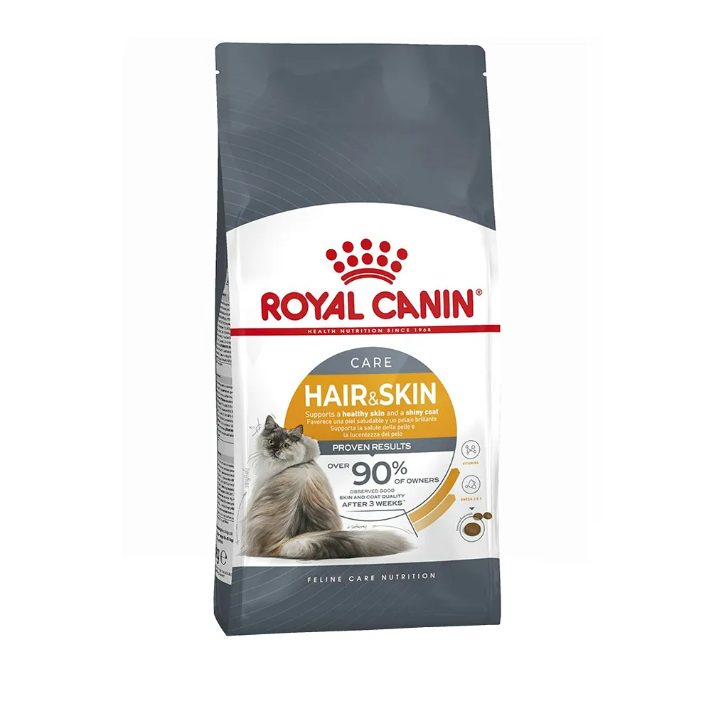 هیر-اسکین-رویال-کنین غذای گربه هیر اند اسکین رویال کنین وزن ۲ کیلوگرم hair and skin royalcanin