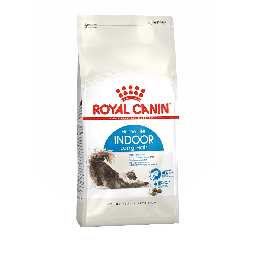 ایندور-لانگ-رویال-کنین غذای گربه ایندور لانگ هیر رویال کنین وزن ۲ کیلوگرم indoor longhair royalcanin